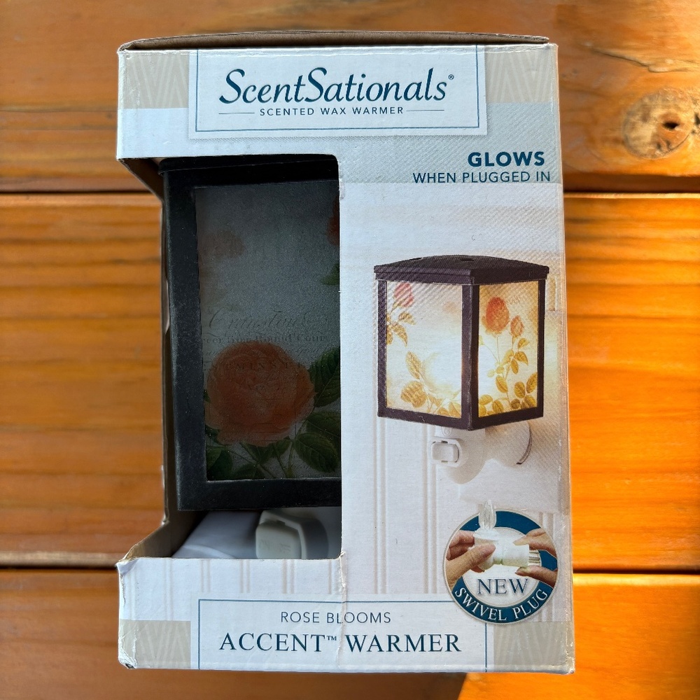 NWB ScentSationals Plug-In Accent Scented Wax Warmer Light, Rose Blooms